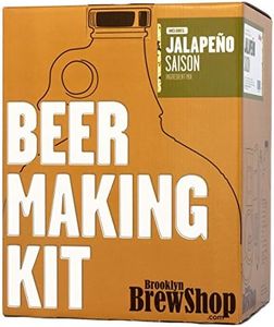 Brooklyn Brew Shop Jalapeno Saison Beer Making Kit: All-Grain Starter Set With Reusable Glass Fermenter, Brew Equipment, Ingredients (Malted Barley, Hops, Yeast) Perfect For Brewing Craft Beer At Home