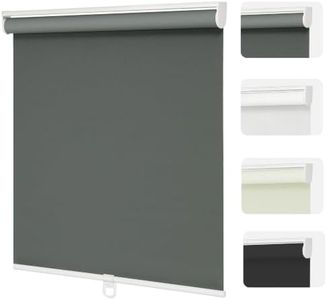 Changshade Blackout Roller Shades Cordless for Windows, 100% Room Darkening Window Blinds for Bedroom, Thermal Insulated UV Protection, Easy Install Pull Down Shades for Home,70Wx72H,Grey