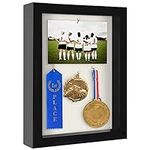 Americanflat 8.5x11 Shadow Box Frame in Black with Soft Linen Back - Composite Wood with Polished Glass for Wall and Tabletop