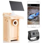 WHITEHORSE Bird House With Camera - Wireless and Solar Powered - Take Photos and Videos From Your Phone (Free App) - Get a Notification When a Bird Is Detected - 32GB Memory Card Included