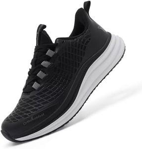 Women's Orthopedic Lightweight Sneakers: Comfortable Plantar Fasciitis Orthotic Arch Support Heel Spurs Sports Shoes, Durable Slip On Working Backpacking Breathable Running Shoes Black Size 10