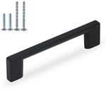 Syngrow 10 Pack Cabinet Pull Handles 3 3/4 Inch (96mm) Hole Centers Matte Black Kitchen or Bathroom Cabinet Door Handles Drawer Pulls and Dresser Knobs for Cupboards Furniture Hardware SG1910-96-MB-10