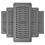 Imperial RG1443 Louvered Plastic Floor Register, 4x10 Inch, Grey, 5 Count