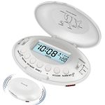 DreamSky Vibrating Alarm Clock for Heavy Sleepers Adults - Rechargeable Bed Shaker Under Pillow for Hearing Impaired, HOH, Auto Set Wireless Alarm Clock for Bedroom, Travel, Battery Operated, DST