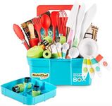 NutriChef Kids Cooking & Baking Set - Complete Cooking Set for Girls & Boys, Includes Little Chef's Apron. Kitchen Supplies, Nylon Knives, Utensils, & Baking Tools, Great Gift for Ages 4 and Up