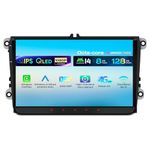 XTRONS Android 14 Qualcomm QLED Car Radio Player for VW Volkswagen EOS Golf SKODA SEAT, 9” Octa Core 8+128GB Wireless CarPlay Android Auto AKM DSP Bluetooth 5.2 Day/Night All-in 1 Audio Control Mode