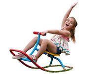 SLIDEWHIZZER Kids Rocking Chair Seesaw Rider: Safe Home Playground Backyard Equipment, Rocker Single Teeter Totter for Youth Junior Kids. (Kid First Seesaw)