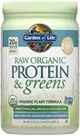 Garden of Life Greens and Protein Powder - Organic Raw Protein and Greens with Probiotics/Enzymes, Vegan, Gluten-Free, Light Sweet, 23.2oz (651g) Powder