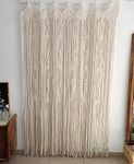 R.R.LALA Macrame Door Curtain, Long Doorway Curtain, Macrame Wall Hanging, Macrame Window Curtain, Bedroom Wall Decor, Boho Wall Art Size W 40" x L 84"