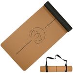 Solterra Premium Cork Yoga Mat – Non-Slip, Eco-Friendly, 6mm Thick | Natural Rubber Base, High Grip for Hot Yoga | 183×66 cm Cork Exercise Mat with Carry Strap