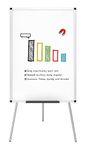 VIZ-PRO Flipchart Easel Whiteboard, Magnetic Portable Dry Wipe Board 90 x 60 cm, Tripod White Board Height Adjustable