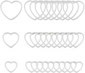 UNICRAFTALE about 36pcs 3 Sizes Heart Link Charm Stainless Steel Linking Circle Frames Connectors Metal Hollow Charm for Bracelet Necklace Jewelry Making Stainless Steel Color