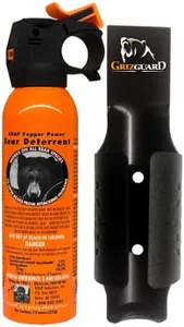 UDAP Pepper Power Magnum Bear Spray Self Defense Deterrent with Holster for Camping, Hiking, Fishing, Powerful Blast Pattern, 30 ft Fog Barrier, 12HP, 7.9 oz