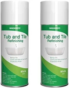 NADAMOO White Bathtub and Tile Refinishing Spray Paint Kit, 450ml (2 Pack), Semi-Gloss DIY Coating for Porcelain, Fiberglass, and Sinks
