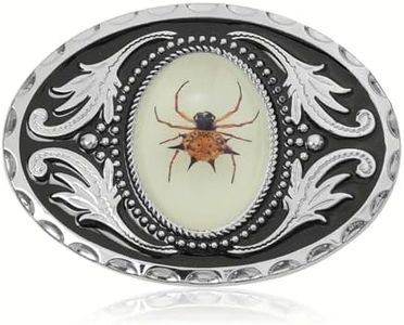 Btilasif Vintage 3D Scorpion Animal Luminous Stone Belt Buckle Western Cowboy Belt Buckles for Men, Spider