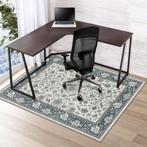 Azadx Chair Mat for Hardwood Floor 51" x 63" Desk Chair Mat for Hard Floors Slip Resistant Under Desk Rug Protector for Rolling Chair Computer Chair Mat Floor Protector Mat for Office Chair, Blue