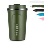 Artlive Coffee Cup, Travel Mug Insulated & Double Wall Reusable Travel Cup - Thermal Stainless Steel Eco-Friendly with Leakproof Lid - Hot & Cold Coffee Mug (Green)