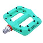 FOOKER MTB Pedals Mountain Bike Pedals 3 Bearing Non-Slip Lightweight Nylon Fiber Bicycle Platform Pedals for BMX MTB 9/16" (922-Green Needle Roller Bearing)