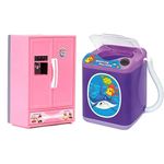 RATNA'S Premium Quality Toy Refrigerator for Kids (Pink) & Premium Quality Washing Machine Toy for Kids(Non Battery Operational) Just A Toy (Purple)