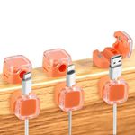 6pcs Magnetic Cable Clips, Cable Staples Organizer Holder Magnetic Cable Management Clips Charger Wire USB Cord Keeper for Home Office Car Wall Desk Phone Nightstand Car (Orange)