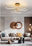 BLISSBELLS Modern LED Ring Chandelier for Dining Living Room, 6 Lights, Gold Body, Warm White