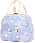 Mimfutu Bear Insulated Lunch Bag for Women Girls, Reusable Lunch Box Picnic Tote Bags for Adults Kids School Work Travel (Purple)