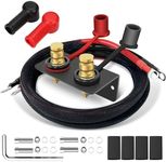 Battery Jump Post Kit with 59.06inch Cable and Metal Insulation Mounting Bracket,Outdoor Heavy Duty Remote Battery Charging Posts Battery Terminals Relocation Kit(Side Mount Kit)