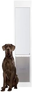 PetSafe 1-Piece Sliding Glass Pet Door for Dogs & Cats - Adjustable Height up to 80 11/16"- X-Large, White, No-Cut DIY Install, Aluminum Patio Panel Insert, Great for Renters or Seasonal Installation