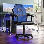 Vida Designs Racing Comet Gaming Computer Chair, Blue & Black, Office Executive Adjustable Swivel Recliner PU Faux-Leather