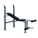 Soozier Incline Decline Weight Bench with Leg Extension and Barbell Rack, Adjustable Bench Press Weight Lifting Bench