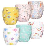 Aolso Potty Training Pants, 6 Packs Reusable Baby Toddler Training Pants, Toddler Training Underwear with Patterns for Girls, 100% Cotton Washable Toilet Baby Training Pants (Girl-100)