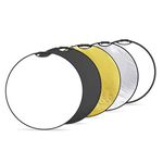 NEEWER 32Inch/80cm Light Reflector Light Diffuser 5 in 1 Collapsible Multi Disc with Single Grip and Bag - Translucent, Silver, Gold, White, Black for Studio Photography Lighting and Outdoor Lighting