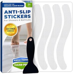 Anti Slip Shower Stickers 24 PCS, Invisible Non-Slip Shower Strips for Adults, Premium Adhesive Bath Tub Stickers (Clear)
