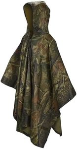 ACOWAY Camo Rain Poncho - Versatile Polyester Ponchos for Men and Women - One Size Fits All Raincoat with Hood - Use as Hunting Blind, Emergency Shelter, Picnic Blanket and More