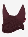 LeMieux Vogue Fly Hood in Burgundy with Close Knit Crochet - High Density Ear Fabric - Comfortable Fit Sport Horse Wear - Large