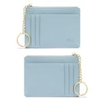 Slim RFID Blocking Card Holder Small Front Pocket Wallet Keychian Zipper Coin Purse Minimalist Card case wallet for Women