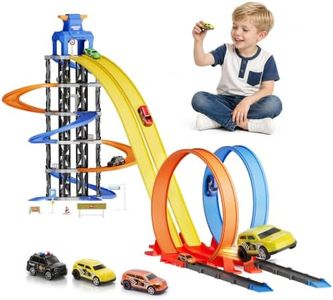 Parking Garage 360° Loop Race Track for Kids,City Building Construction Set