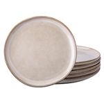 AmorArc Ceramic Dinner Plates Set of 6, 10.5 Inch Handmade Reactive Glaze Stoneware Plates, Rustic Shape Dinnerware Dish Set for Kitchen, Microwave & Dishwasher Safe, Scratch Resistant-Cappuccino