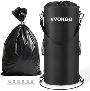 VVOKGO Boat Trash Can, Portable & Durable Garbage Storage Bag 100% Odor Leak Proof, 50 Plastic Bags& 12 Clips, Fishing, Camping,Sandbar, Kayak, Pontoon Boat Accessories