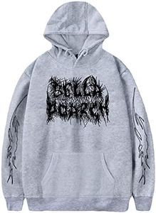 OUHZNUX Cantante da Uomo Bella Poarch Gothic Print Felpa con Cappuccio Inferno Album Felpa con Cappuccio da Donna Pullover con Cappuccio Hip Hop Trend Felpa Xs-4Xl