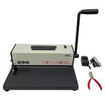 INTBUYING 110V 4:1 Pitch Spiral Coil Binding Machine Metal Based Binder Electric Inserter with Spiral Cutter