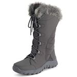 Polar Women's Boots, Quilted, Laces, Waterproof, Black, Outdoor, Cuff, Snow, Rain, Duck Size: 5 UK