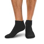 SmartKnit Seamless Diabetic Mini Crew Socks, 3 Pack (6 Count), Black, Medium