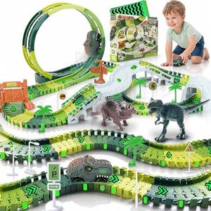 Coroiesty 173 PCS Dinosaur Race Tracks for Kids Toys with 360° Loop Ramp