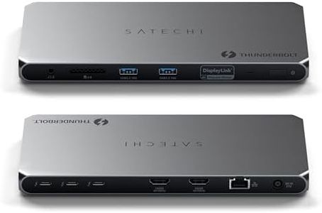 SATECHI 12 in 1 Thunderbolt 4 Docking Station with 3 Ports at 40Gbps, PD 96W, 2x HDMI 4K@60Hz, 2x USB-A 10Gbps Ethernet, SD Reader for MacBook, Laptop, PC (Requires DisplayLink Software)