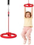 nets Tribe Ninja Twister Swing Spins Set – 360° Steering Wheel Design Slackline Attachments for Backyard, Swing Set Accessories with Stainless Steel Swivel, Non-Slip Grip, 220 lbs
