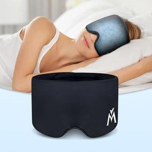 Mavogel Cooling Sleep Mask - Gel-Infused Cooling Eye Mask for Summer, Cooling Relief for Eye Fatigue & Stress, Light Blocking & Washable Cover Included, Perfect for Home, Travel & Office Nap, Black