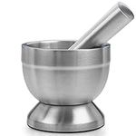 Pill Crusher - 304 Food Grade Stainless Steel Mortar and Pestle Medicine Grinder Set - Non-Slip Splitter to Easily Crush Medicine Pills Tablets Vitamins to Fine Powder for Adults, Seniors, Dogs, Pets