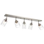 WINSHEN 5-Lights Track Lighting Kit, Brushed Nickel Modern Ceiling Spotlight Fixtures with Flexible Foldable Arms and Rotatable Light Heads, E26 Bulb Base