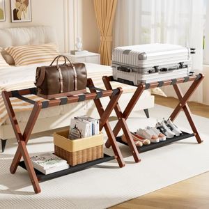 Chezerra Fully Assembled Luggage Rack for Guest Room, Suitcase Stand 2-Pack